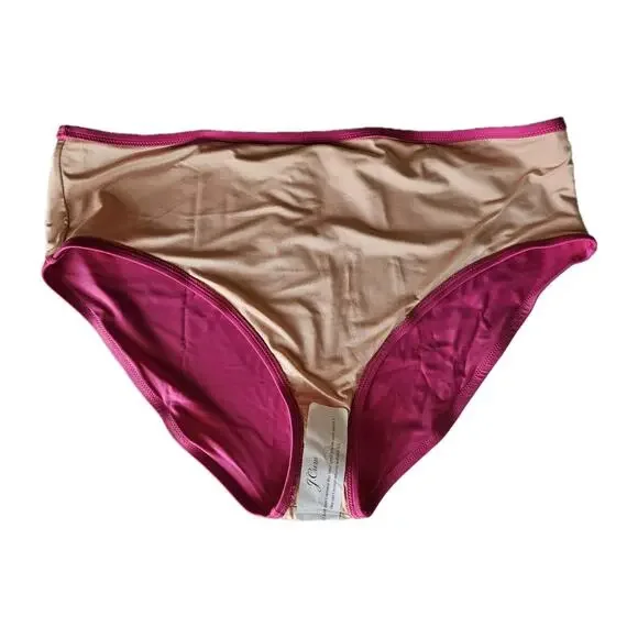 J. CREW Plus 2X Bikini Bottom Radiant Fuchsia High Waist & Leg Medium Cover NEW - Picture 5 of 5